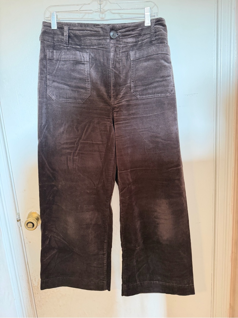 Maeve Colette Anthropologie Dark Brown Wide-Leg Corduroy Pants